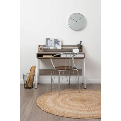 District Grey Metal And Elm Wood Armchair