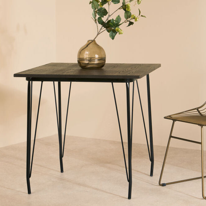 Black Metal Legs and Elm Wood Top Dining Table, District