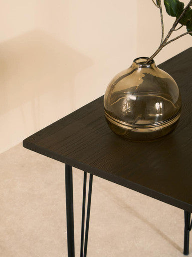 Black Metal Legs and Elm Wood Top Dining Table, District