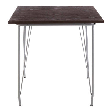Grey Metal Legs and Brown Elm Wood Top Dining Table, District