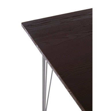 Grey Metal Legs and Brown Elm Wood Top Dining Table, District