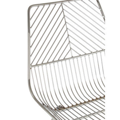 District Chrome Metal Wire Tapered Legs Chair