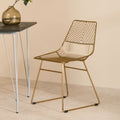 Small Gold Finish Metal Wire Chair | District
