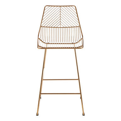 Gold Metal Wire Tapered Bar Chair | District