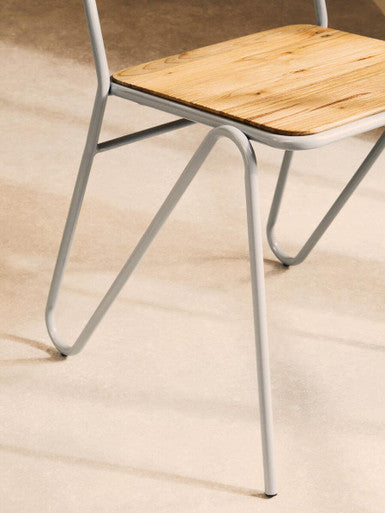 District Grey Metal And Elm Wood Chair