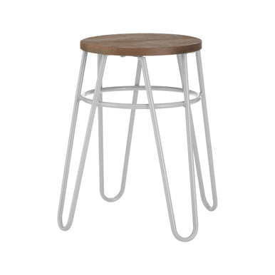 District Grey Metal Stool with Metal Legs