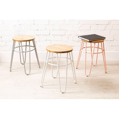 District Grey Metal Stool with Metal Legs