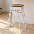 District Grey Metal Stool with Metal Legs