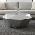 Allure Silver Stainless Steel Coffee Table with Diamond Cut Design