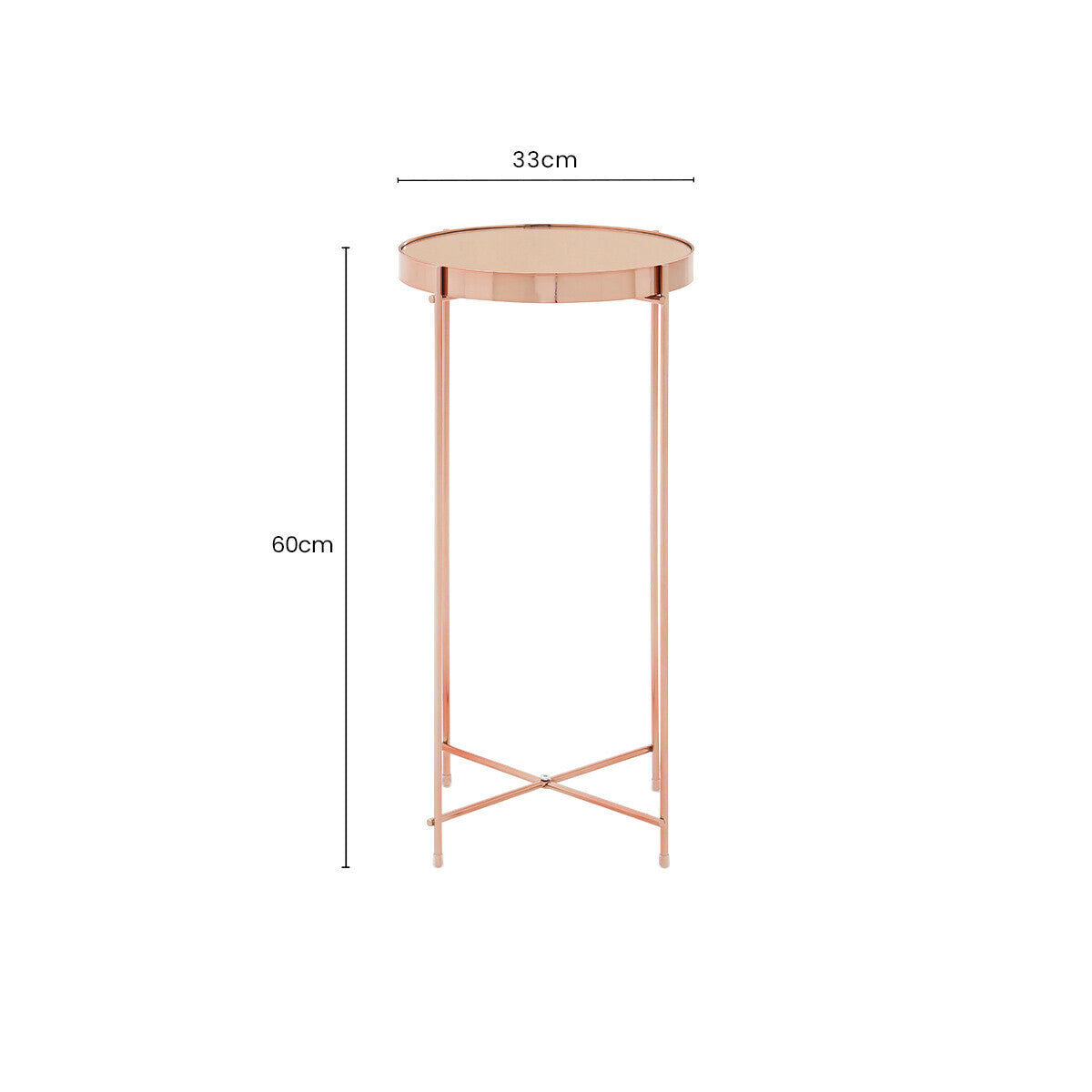 Allure Pink Mirror Tall Side Table