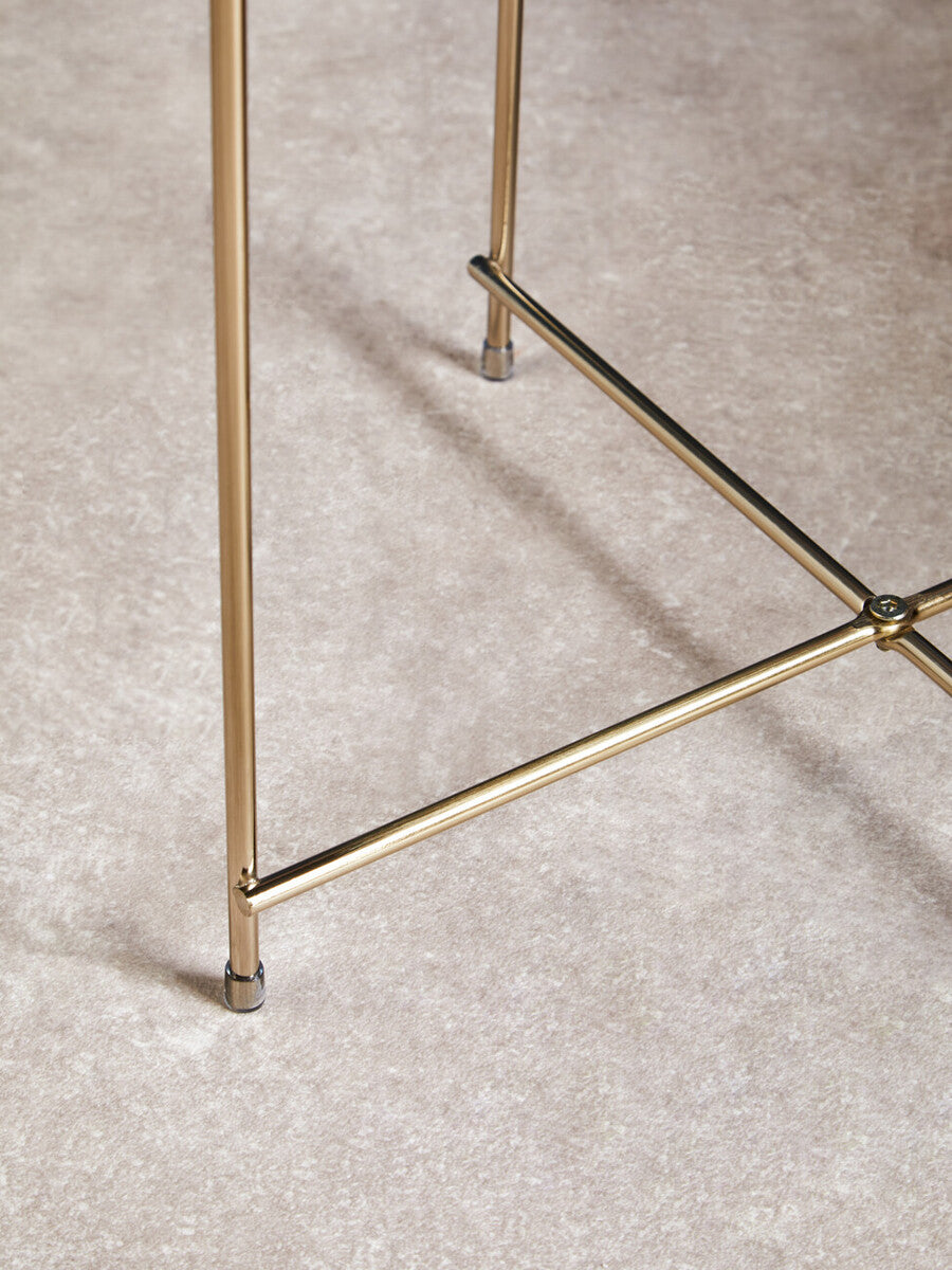 Allure Black Mirrored Glass Low Side Table with Bronze Legs