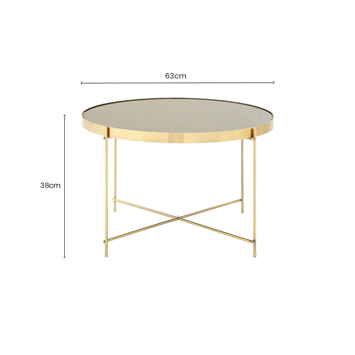 Allure Black Mirrored Glass Large Side Table with Lattice Base