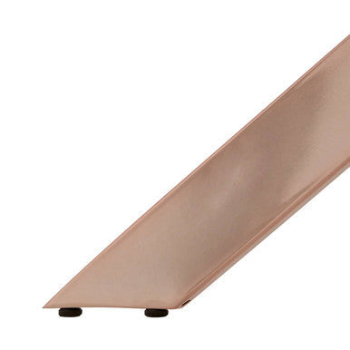 Allure Rose Gold Metal Rectangular Dining Table with Clear Glass Top