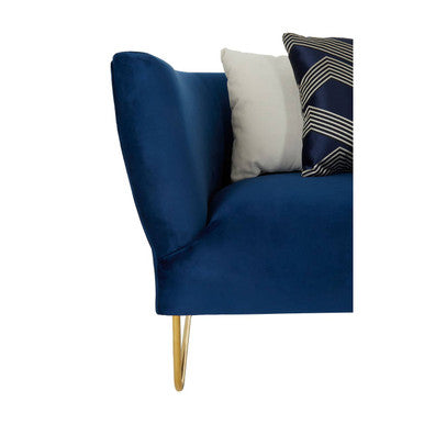 5 Seater Dark Blue Velvet corner-sofas, Renee