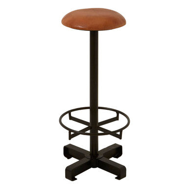 Buffalo Light Brown Leather Bar Stool with Footrest
