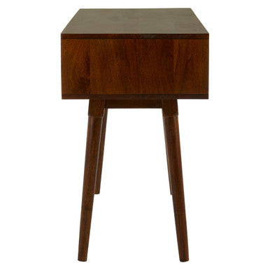 Natural Mango Wood Console Table with 2 Drawers, Costal