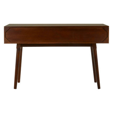 Natural Mango Wood Console Table with 2 Drawers, Costal