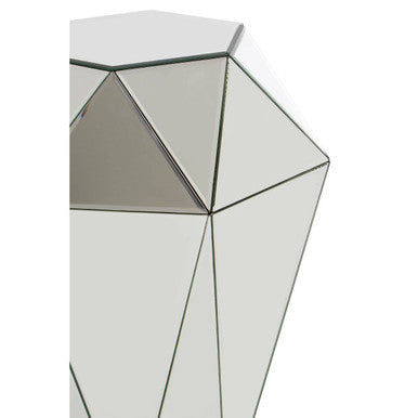 Silver Opulent Faceted Mirrored Side Table, Kensington Townhouse