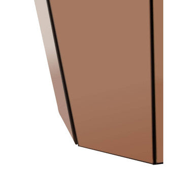 Faceted Rose Gold Mirrored Glass Side Table, Kensington Townhouse