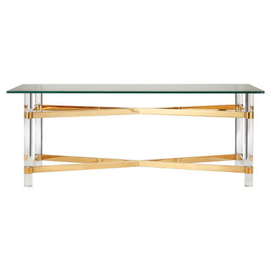 Glass Top Coffee Table with Acrylic Legs, Clarence