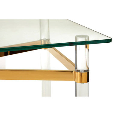 Glass Top Coffee Table with Acrylic Legs, Clarence