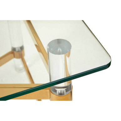 Glass Top Coffee Table with Acrylic Legs, Clarence