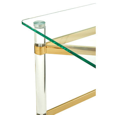Glass Top Side Table with Acrylic Legs, Clarence