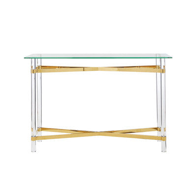 Glass Top Console Table with Acrylic Legs, Clarence