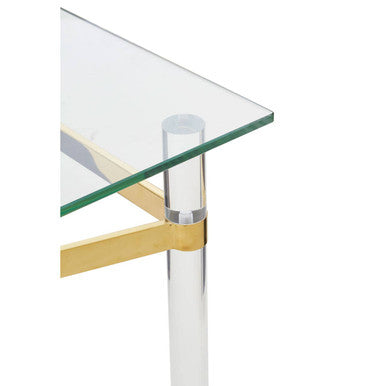 Glass Top Console Table with Acrylic Legs, Clarence
