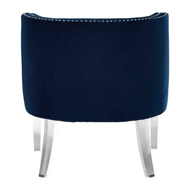 Clarence Navy Blue Velvet Chair with Stud Detail