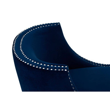Clarence Navy Blue Velvet Chair with Stud Detail