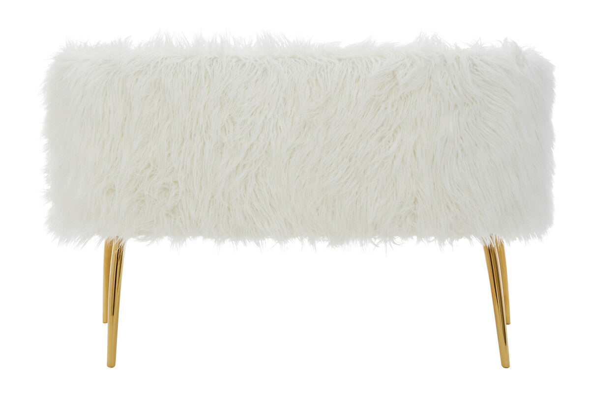 Fur Effect Sofa with Gold Legs, Clarence
