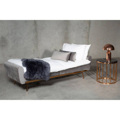 Alvaro Black Marble Round Side Table with Rose Gold Base