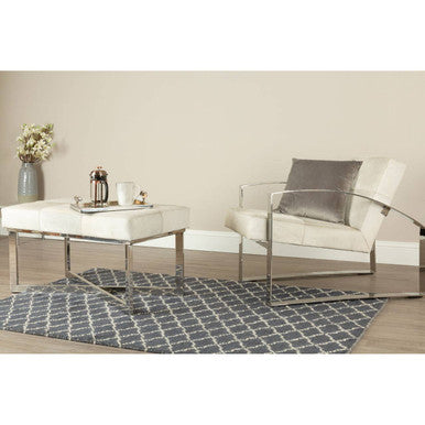 Kensington Townhouse Grey Hair on Leather Bench