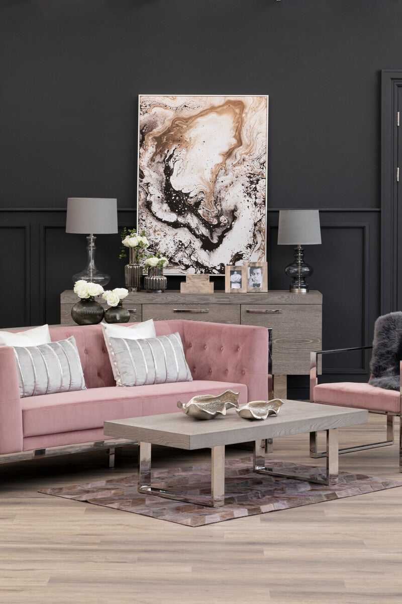 3 Seater Pink Velvet Sofa, Vogue