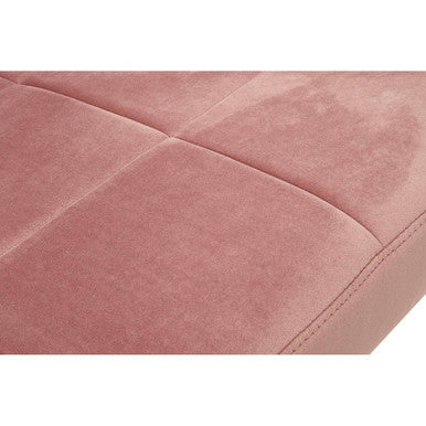 Vogue Pink Velvet Lounge Chair with Polished Stainless Steel Frame