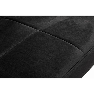 Vogue Black Velvet Lounge Chair with Polished Stainless Steel Frame