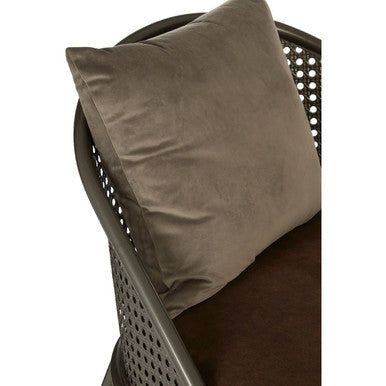 New Foundry Brown Leather Effect Chair with Lattice Design