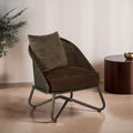New Foundry Brown Leather Effect Chair with Lattice Design