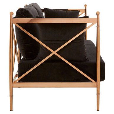 2 Seater Rose Gold Lattice Arms Sofa, Novo