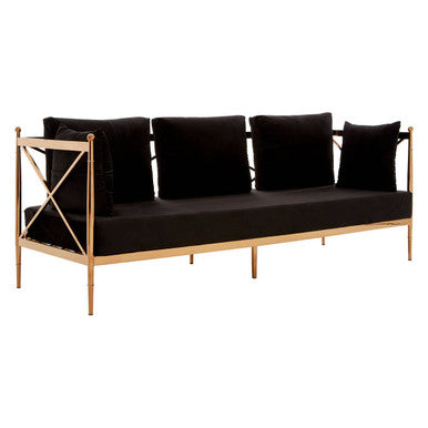 3 Seater Rose Gold Lattice Arms Sofa, Novo