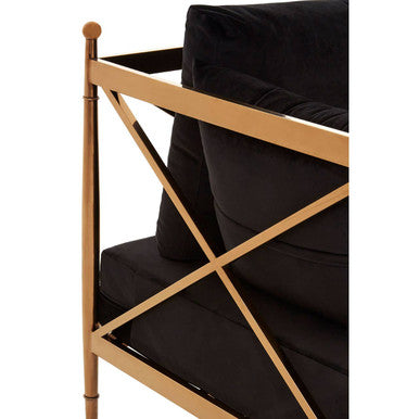 3 Seater Rose Gold Lattice Arms Sofa, Novo