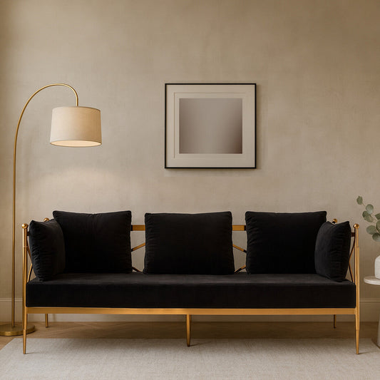 3 Seater Rose Gold Lattice Arms Sofa, Novo