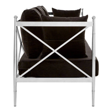 3 Seater Sofa With Silver Lattice Sides, Novo