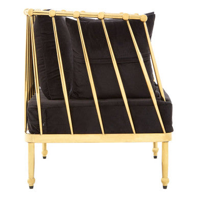 Novo Chair With Gold Finish Tapered Arms