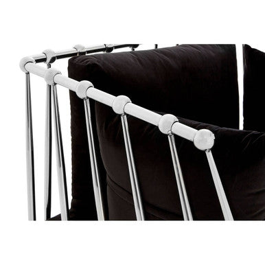 Novo Chair With Silver Finish Tapered Arms