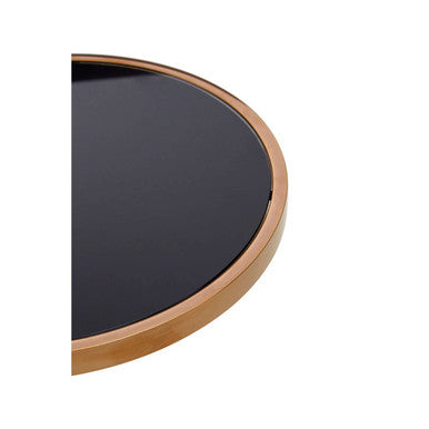 Gold 2 Tier Side Table with Black Tempered Glass, Novo