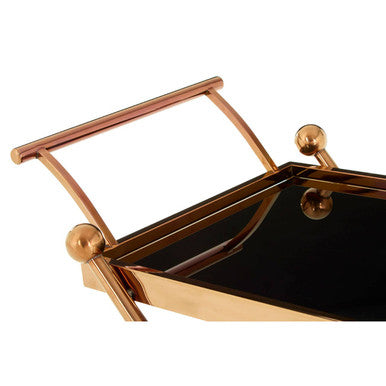 Novo 2 Tier Rose Gold And Cross Design Trolley