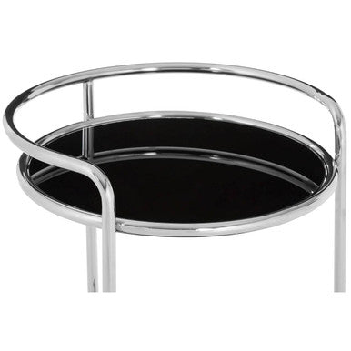 Novo Round Silver Finish Trolley