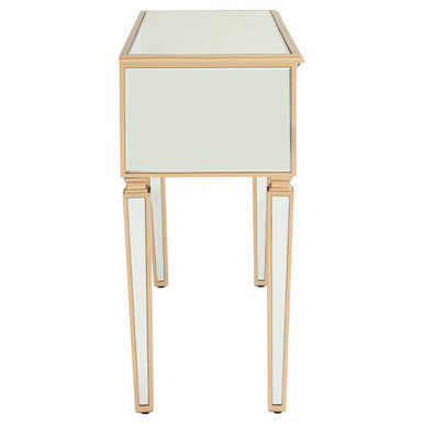 Mirrored Glass Console Table with Gold Finish, Grazia